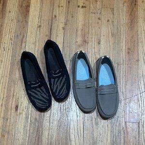 Rothy's Black and Brown Loafers